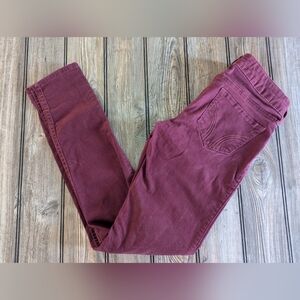 Hollister 26x31 colored stretch denim skinny jeans in burgundy